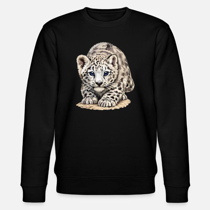 Sia Schneeleopard - Stanley/Stella Unisex Bio-Sweatshirt CHANGER  - Schwarz