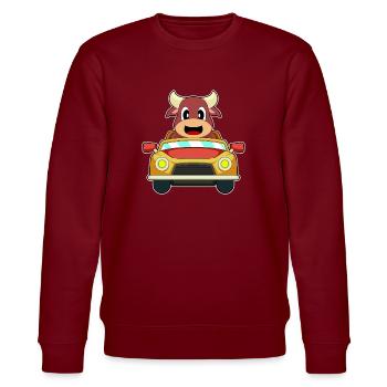 Stier Auto - Stanley/Stella Unisex Bio-Sweatshirt CHANGER  - Burgunderrot - Vorne - Nik (191cm) & Marisol (170cm)