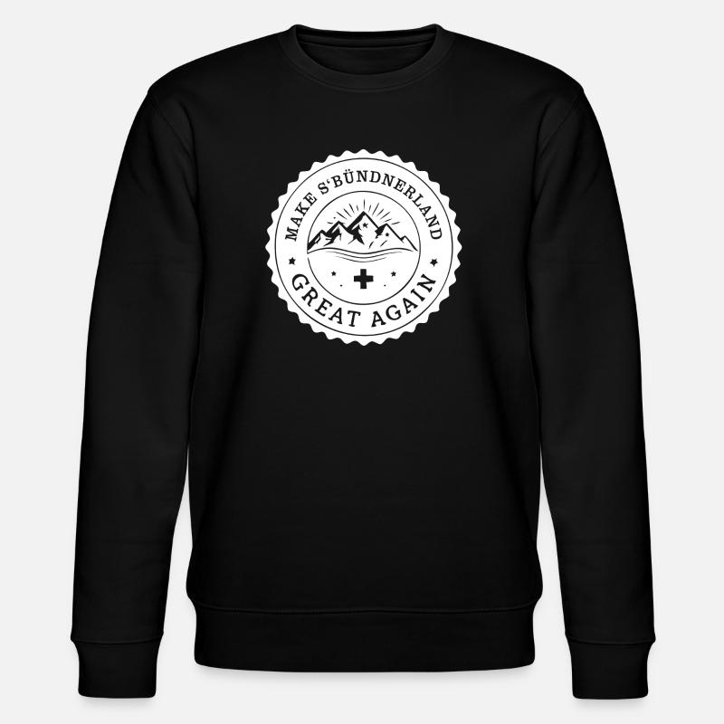 make s'Bünderland great again - Stanley/Stella CHANGER Unisex Organic Sweatshirt - black