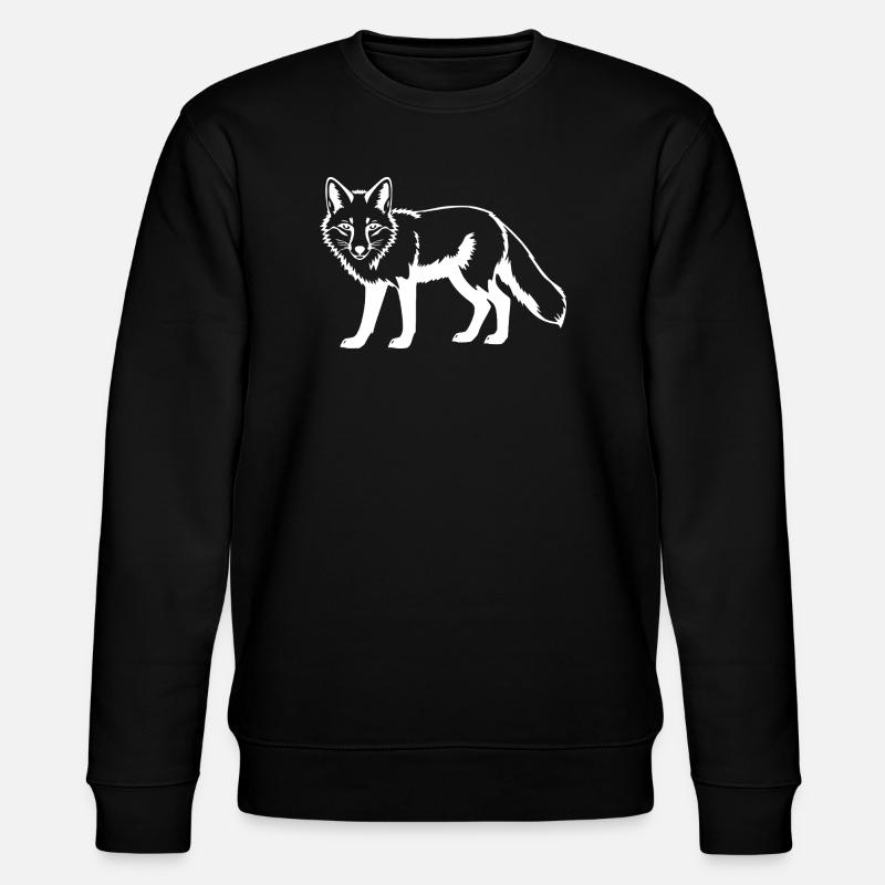 white fox white - Stanley/Stella CHANGER Unisex Organic Sweatshirt - black