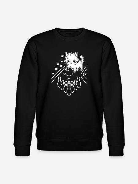 Kawaii Cat Bowling - Stanley/Stella CHANGER Unisex Organic Sweatshirt - black