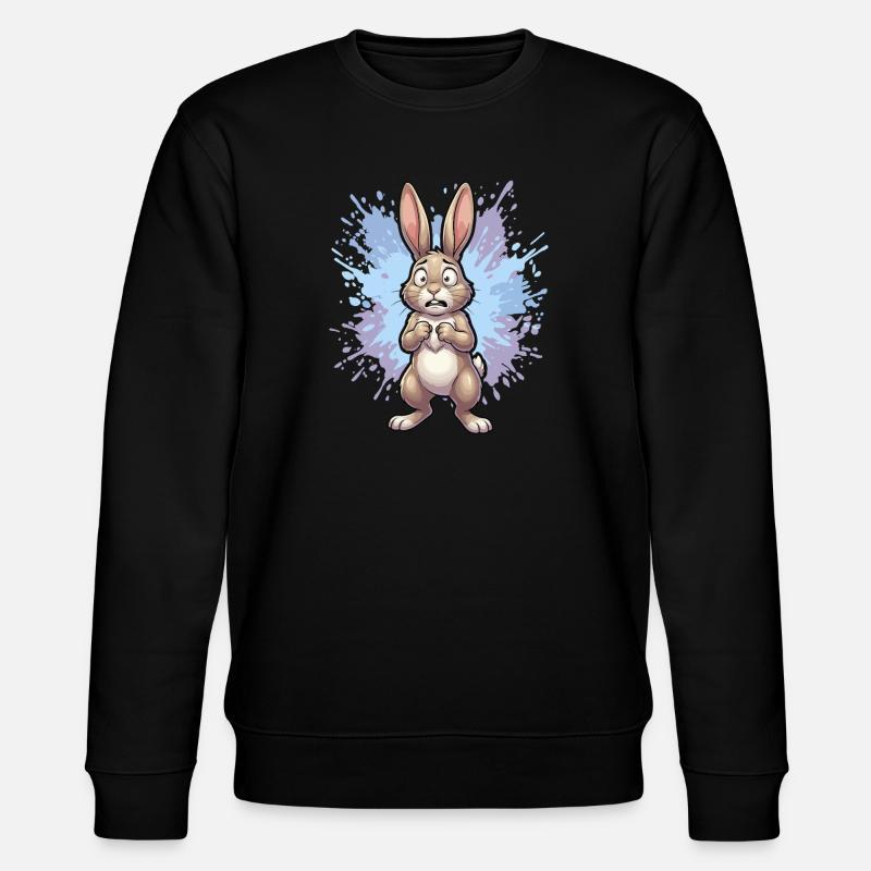 Lapin bouleversé avec éclaboussures de peinture - Sweat bio CHANGER Stanley/Stella Unisexe - noir