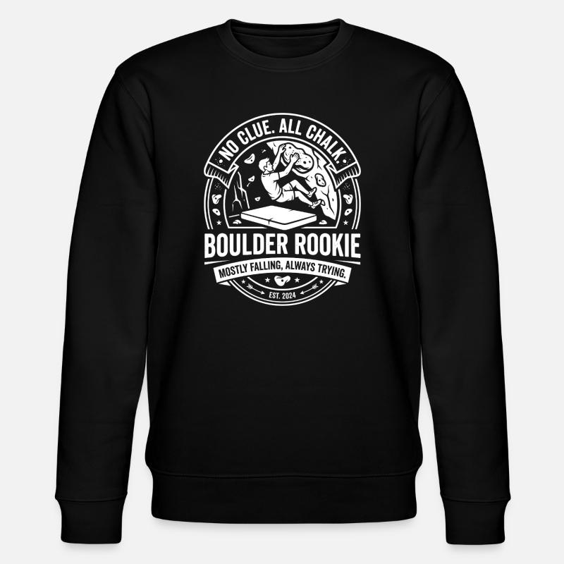 Boulder Rookie Climbing Logo - Stanley/Stella CHANGER Unisex Organic Sweatshirt - black