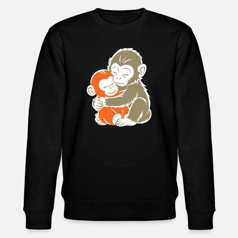 Hugging Monkey Duo - Stanley/Stella CHANGER Unisex Organic Sweatshirt - black