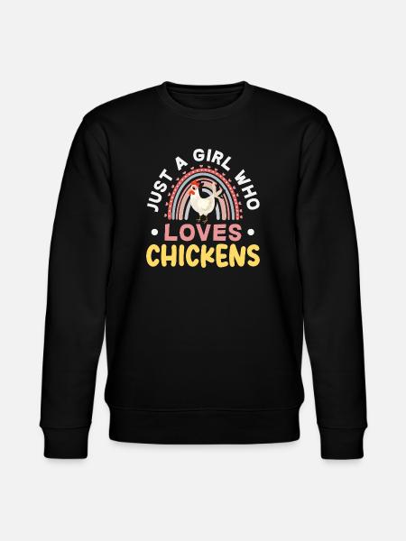Girl Loving Chickens Rainbow - Stanley/Stella CHANGER Unisex Organic Sweatshirt - black