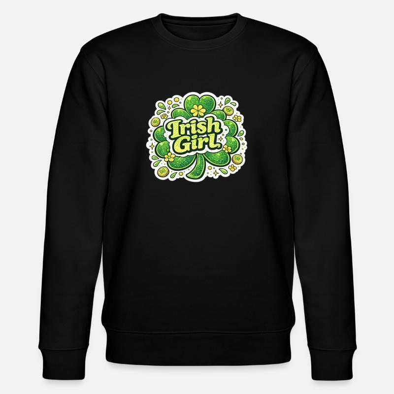 Design d’autocollants de trèfle irlandaise - Sweat bio CHANGER Stanley/Stella Unisexe - noir
