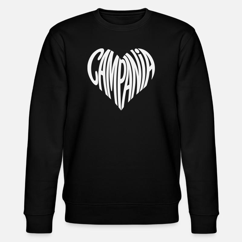 Campania Heart Typography - Stanley/Stella CHANGER Unisex Organic Sweatshirt - black