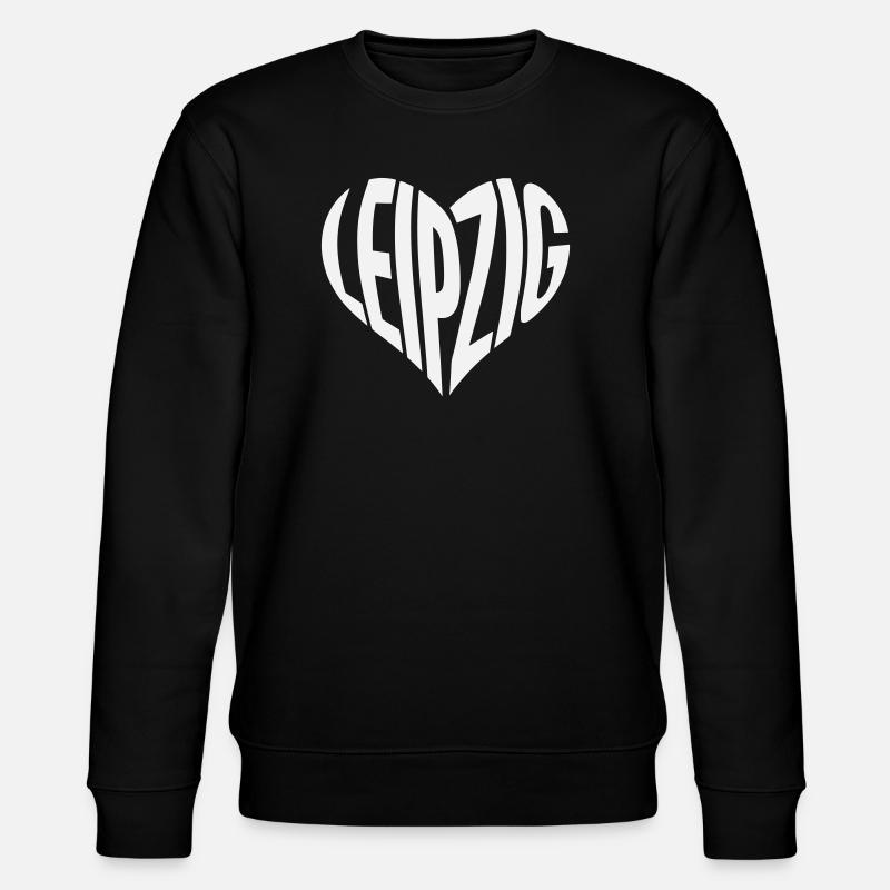 Leipzig Heart Typo - Stanley/Stella CHANGER Unisex Organic Sweatshirt - black