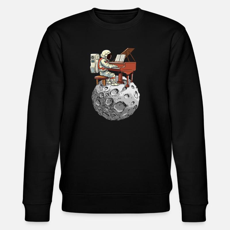Piano lunaire avec combinaison spatiale - Sweat bio CHANGER Stanley/Stella Unisexe - noir
