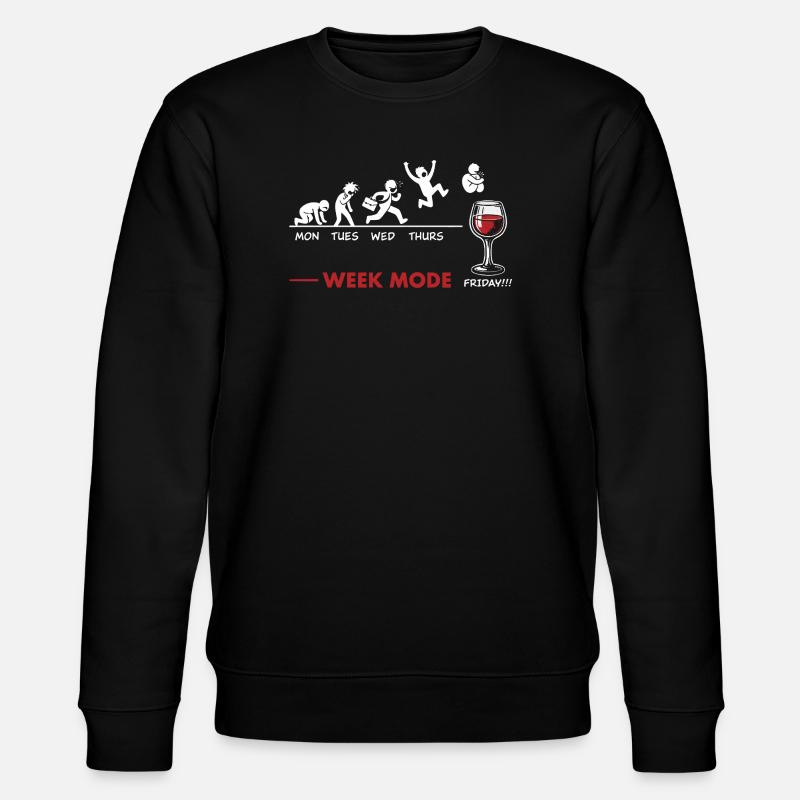 Vive le week-end - humour vin - Stanley/Stella CHANGER Unisex Organic Sweatshirt - black