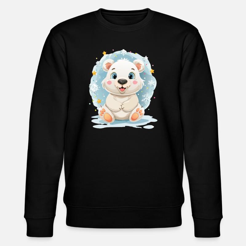 Polarbärchen im Winterzauber - Stanley/Stella Unisex Bio-Sweatshirt CHANGER  - Schwarz