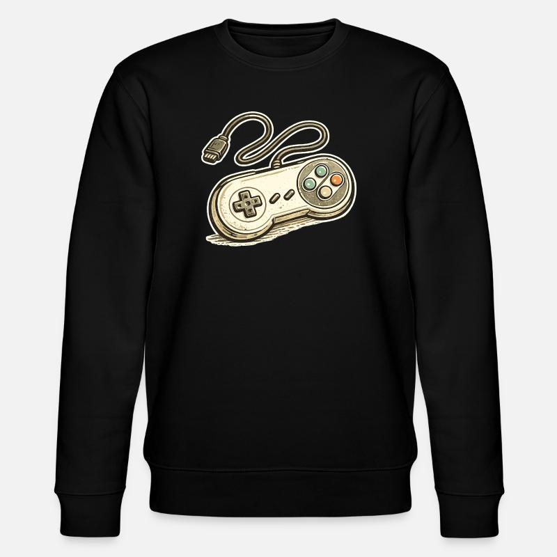 Retro Spielcontroller Grafik - Stanley/Stella Unisex Bio-Sweatshirt CHANGER  - Schwarz