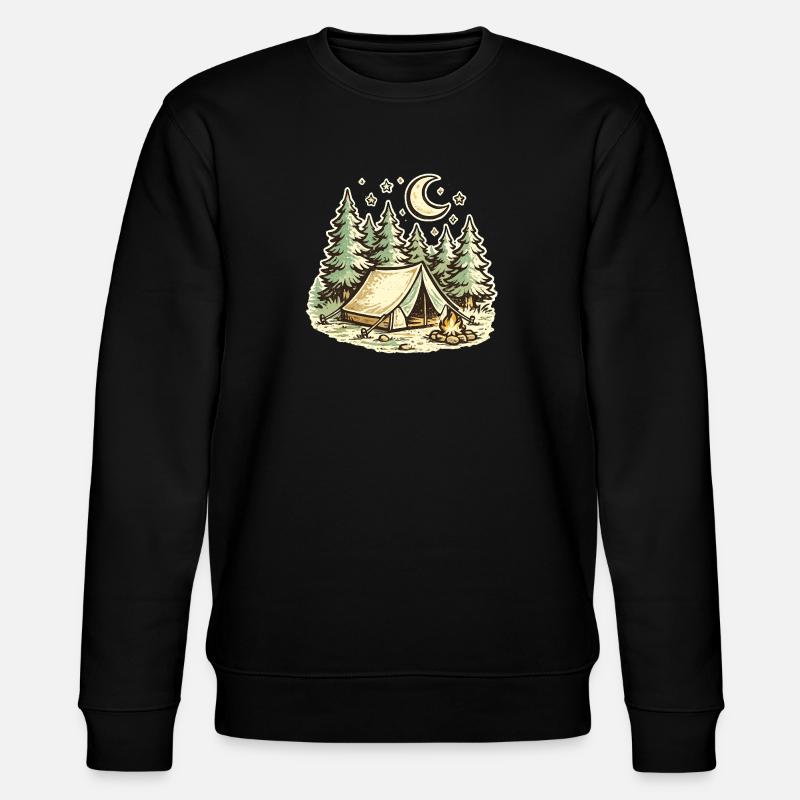 Waldcamping Mondscheinnächte - Stanley/Stella Unisex Bio-Sweatshirt CHANGER  - Schwarz