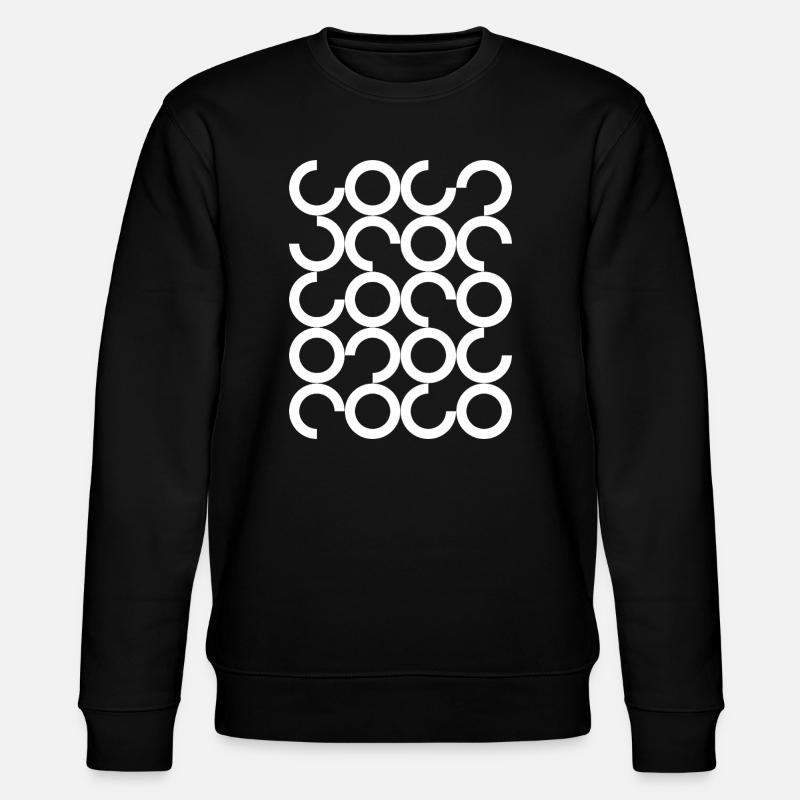 Interlocking Circle Chain Pattern - Stanley/Stella CHANGER Unisex Organic Sweatshirt - black