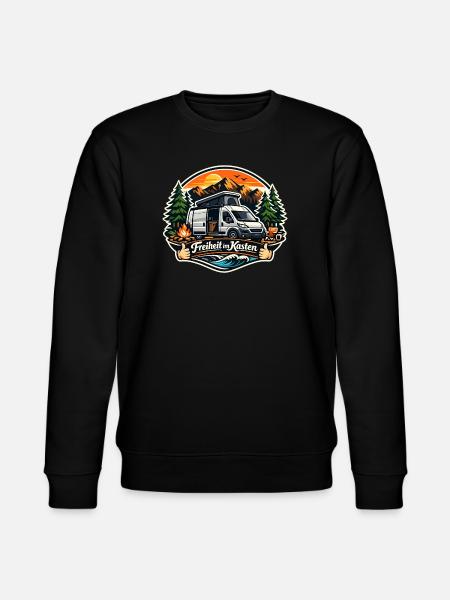 Freiheit im Kasten Camper - Stanley/Stella Unisex Bio-Sweatshirt CHANGER  - Schwarz