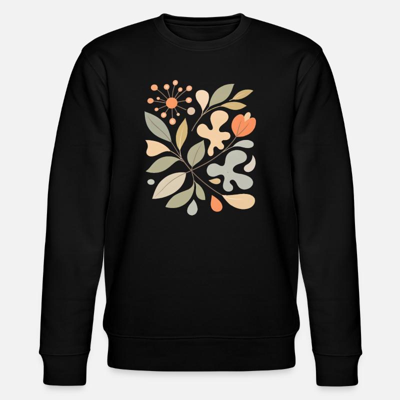 Abstraktes Blumen Muster Illustration - Stanley/Stella Unisex Bio-Sweatshirt CHANGER  - Schwarz