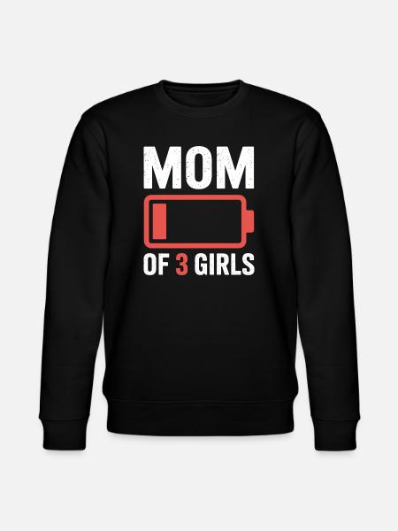 Mama von 3 Mädchen Batterie-Symbol - Stanley/Stella Unisex Bio-Sweatshirt CHANGER  - Schwarz