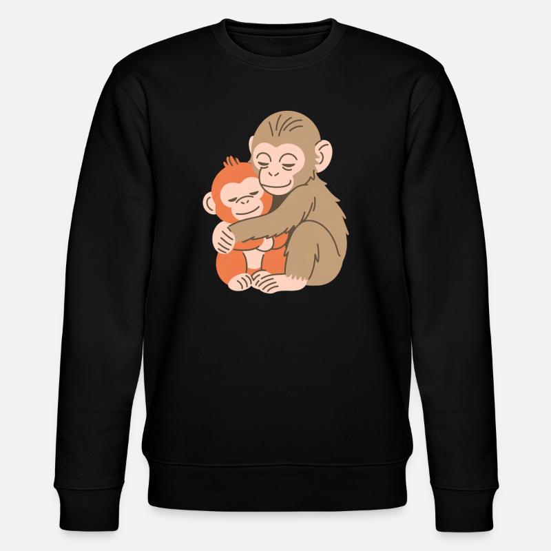 Hugging Monkey Duo - Stanley/Stella CHANGER Unisex Organic Sweatshirt - black