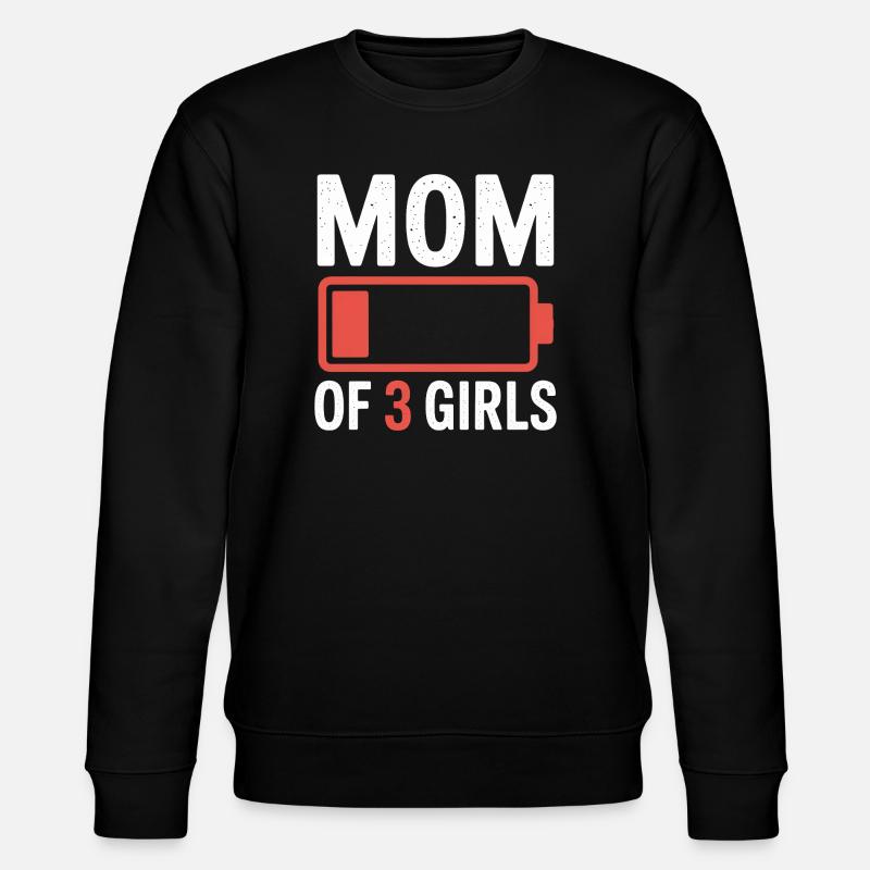 Mama von 3 Mädchen Batterie-Logo - Stanley/Stella Unisex Bio-Sweatshirt CHANGER - Schwarz