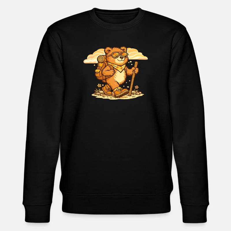 Wanderbär on a discovery tour - Stanley/Stella CHANGER Unisex Organic Sweatshirt - black