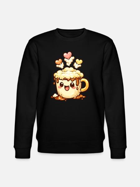 Coffee Smile Latte Mug Heart - Stanley/Stella CHANGER Unisex Organic Sweatshirt - black