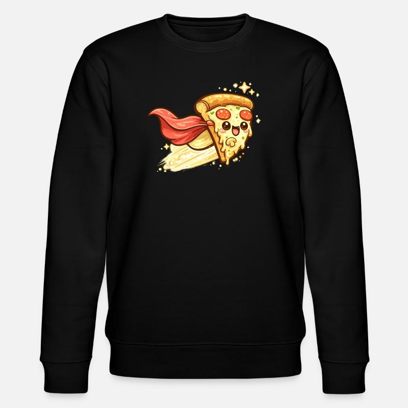 Pizzaheld mit Cape - Stanley/Stella Unisex Bio-Sweatshirt CHANGER  - Schwarz