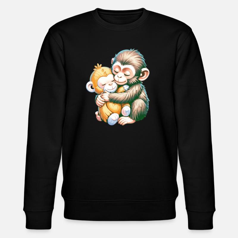Câlins de singes s’embrassent - Sweat bio CHANGER Stanley/Stella Unisexe - noir