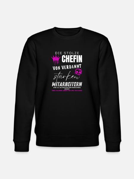 stolze Chefin von verdammt starken Mitarbeitern - Stanley/Stella CHANGER Unisex Organic Sweatshirt - black
