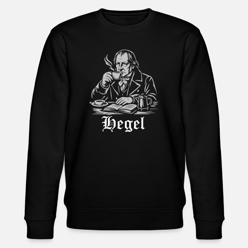 Philosopher Hegel is drinking Coffee - Stanley/Stella CHANGER Unisex Organic Sweatshirt - black