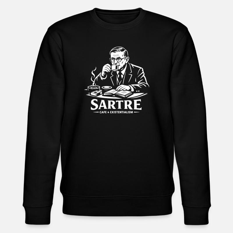 Sartre Café Existentialism - Stanley/Stella CHANGER Unisex Organic Sweatshirt - black