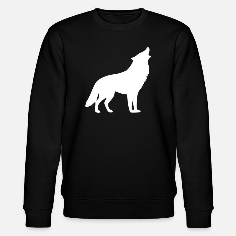 Howling Wolf White - Stanley/Stella CHANGER Unisex Organic Sweatshirt - black