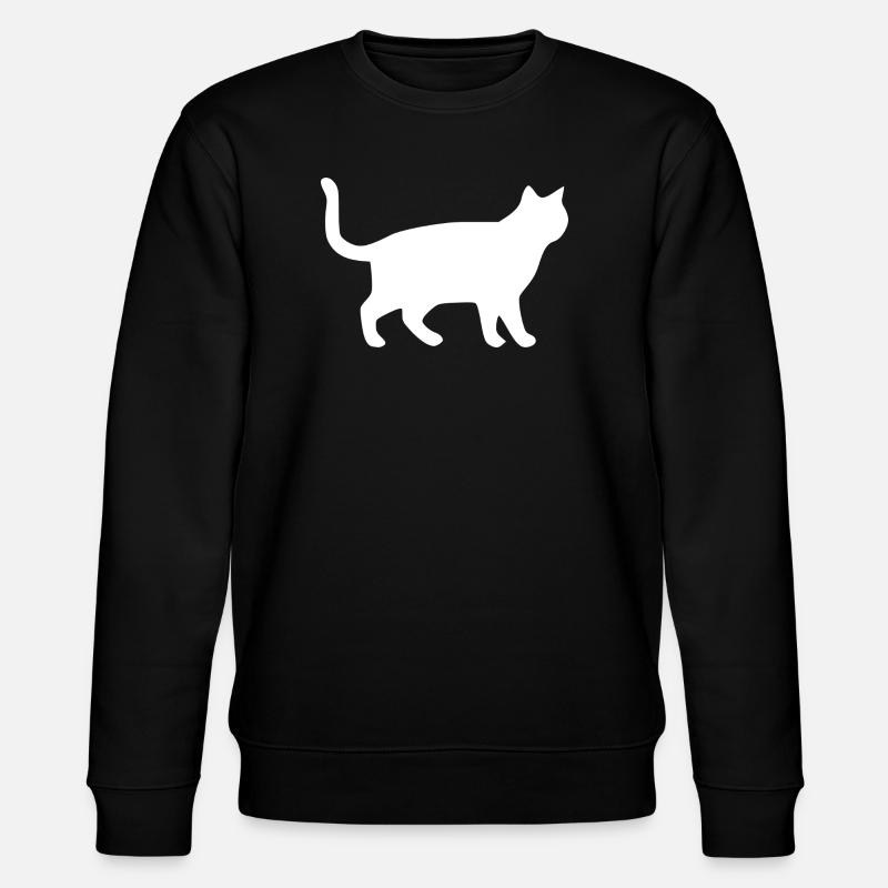White Cat Cats Silhouettes Gift - Stanley/Stella CHANGER Unisex Organic Sweatshirt - black