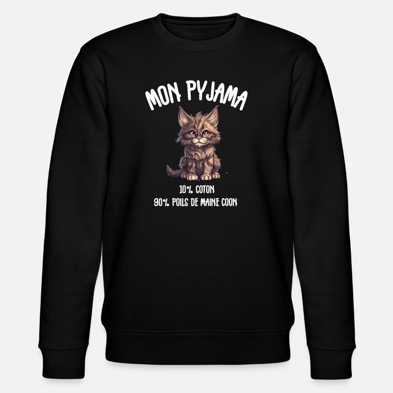 Pyjama Chat Maine Coon Humour - Sweat bio CHANGER Stanley/Stella Unisexe - noir