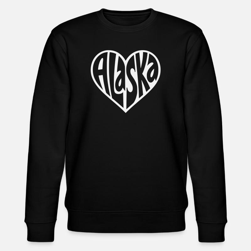 Alaska Heart Font - Stanley/Stella CHANGER Unisex Organic Sweatshirt - black