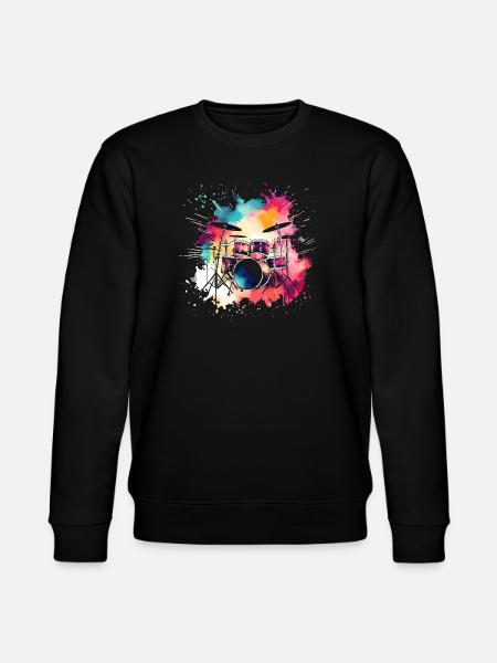 Schlagzeug Bunt - Stanley/Stella Unisex Bio-Sweatshirt CHANGER - Schwarz