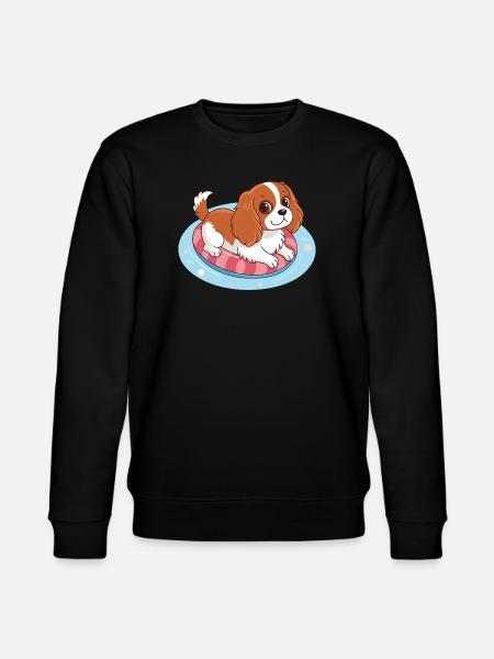 Summer Buoy Swimmer Puppy - Stanley/Stella CHANGER Unisex Organic Sweatshirt - black