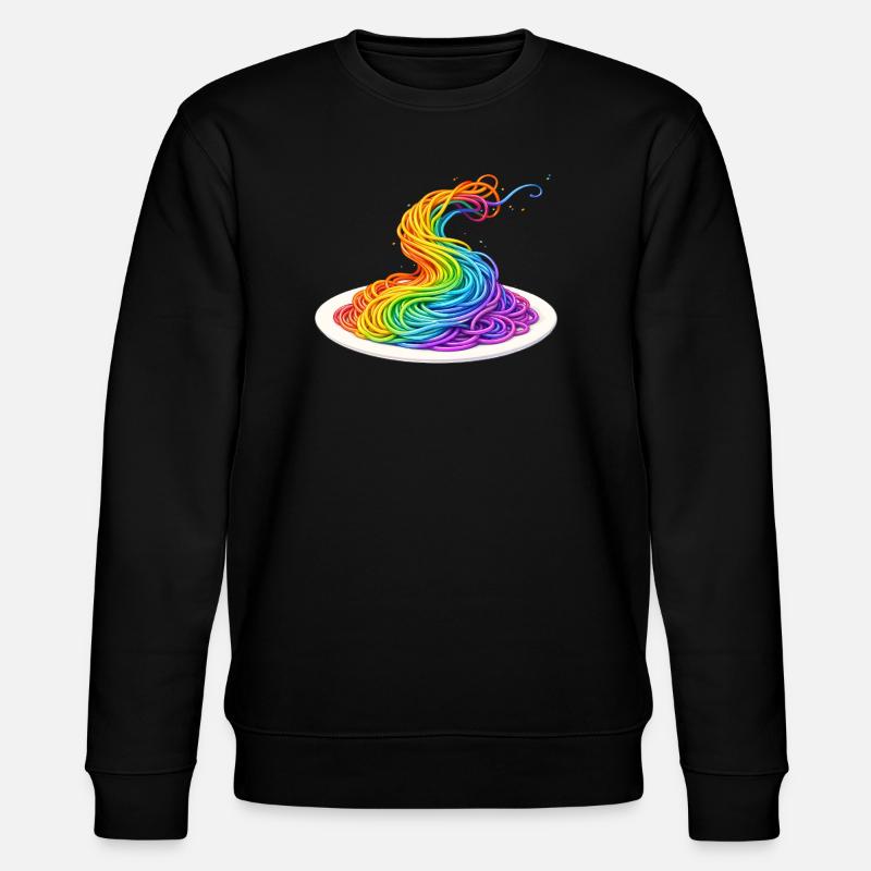 Regenbogen Spaghetti Illustration - Stanley/Stella Unisex Bio-Sweatshirt CHANGER - Schwarz