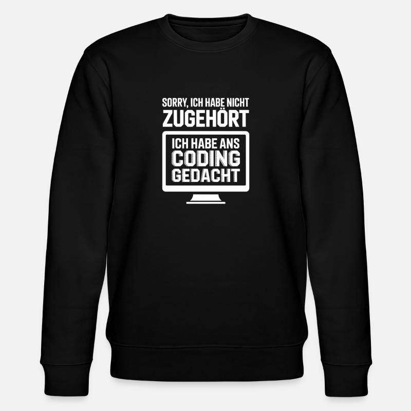 I was thinking coding - Stanley/Stella CHANGER Unisex Organic Sweatshirt - black