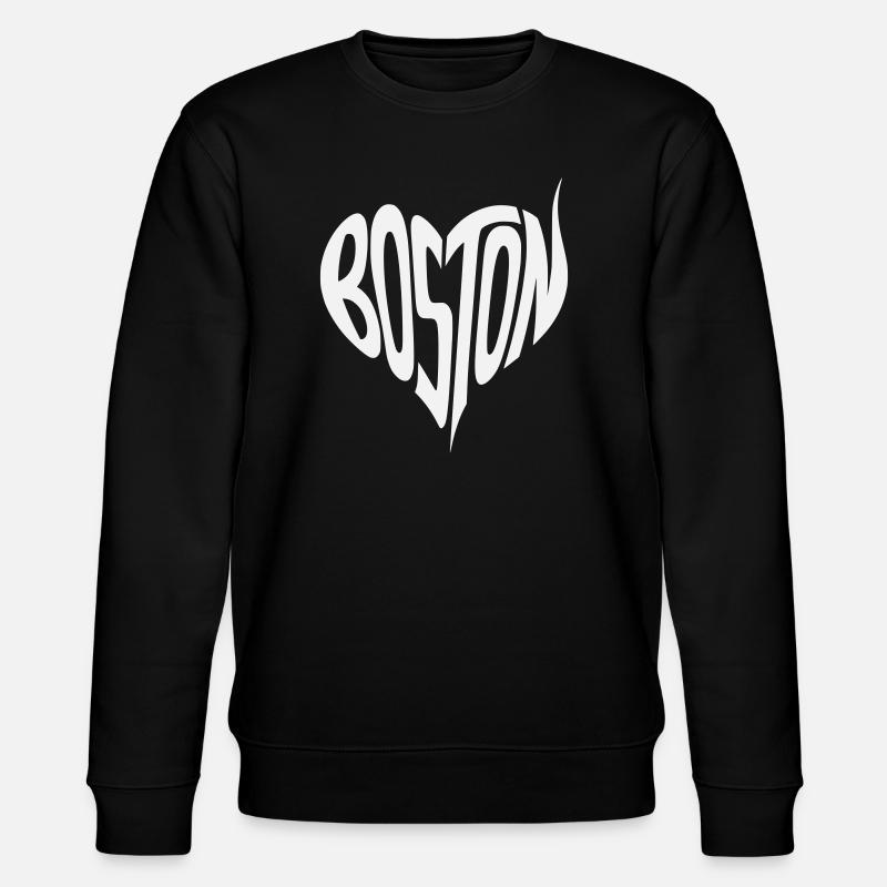 Boston Herz Typografie - Stanley/Stella Unisex Bio-Sweatshirt CHANGER  - Schwarz