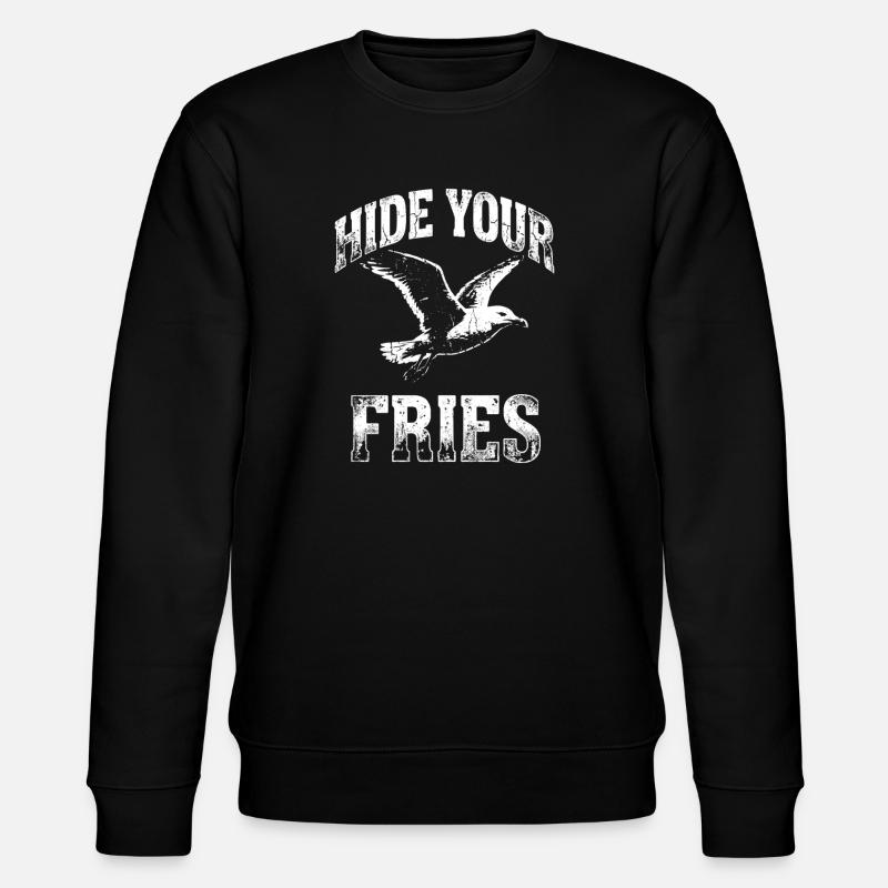Cache tes frites mouette - Sweat bio CHANGER Stanley/Stella Unisexe - noir