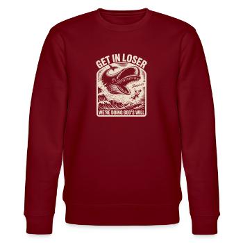Funny Christian Jonah - Stanley/Stella Unisex Bio-Sweatshirt CHANGER  - Burgunderrot - Vorne - Nik (191cm) & Marisol (170cm)