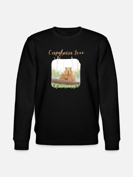 T-Shirt-Design „Capybara Love“ - Stanley/Stella Unisex Bio-Sweatshirt CHANGER - Schwarz