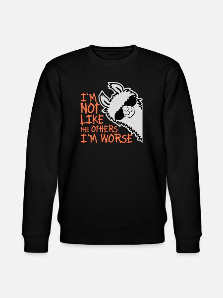 Lama-solbriller ikke som de andre Jeg er værre - Stanley/Stella økologisk unisex-sweatshirt CHANGER  - sort