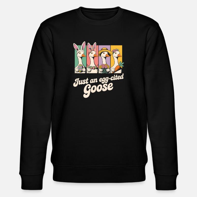 Just an egg-cited Goose Panels - Stanley/Stella Unisex Bio-Sweatshirt CHANGER  - Schwarz