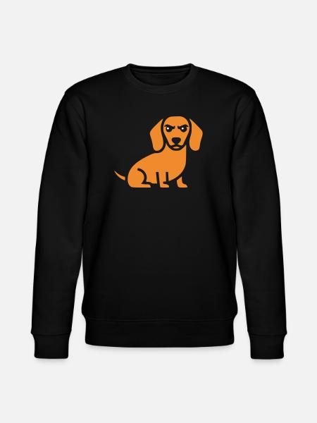 Dackel Hund Flat Design - Stanley/Stella Unisex Bio-Sweatshirt CHANGER  - Schwarz