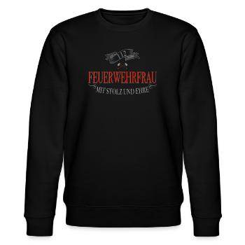 Feuerwehrfrau Stolz und Ehre - Stanley/Stella Unisex Bio-Sweatshirt CHANGER  - Schwarz - Vorne - Nik (191cm) & Marisol (170cm)