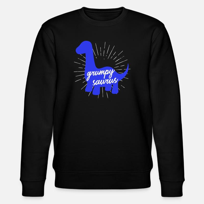 Grumpysaurier lustiges Dinosaurier-Brachiosaurus-Design - Stanley/Stella Unisex Bio-Sweatshirt CHANGER - Schwarz