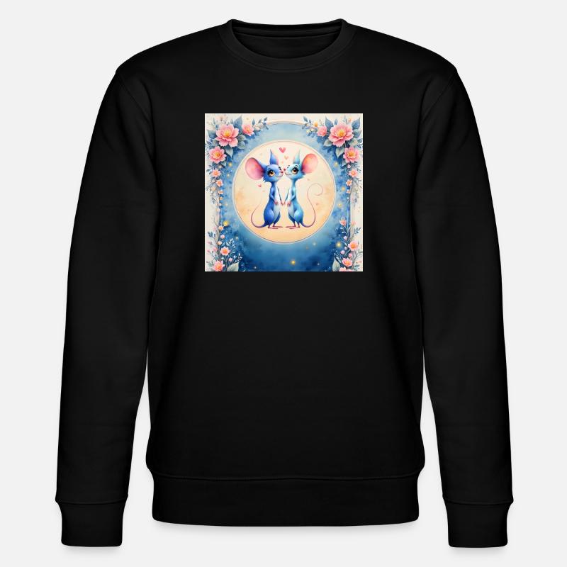 Blue mice in love - Stanley/Stella CHANGER Unisex Organic Sweatshirt - black
