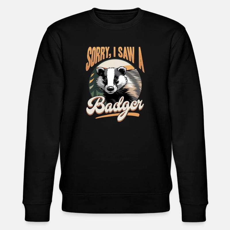 Funny Animal Badger - Stanley/Stella Unisex Bio-Sweatshirt CHANGER  - Schwarz