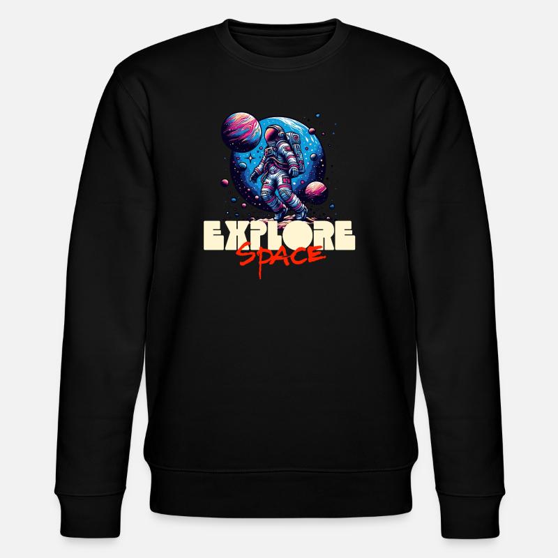 Explore Space Astronaut - Stanley/Stella CHANGER Unisex Organic Sweatshirt - black
